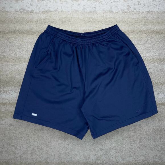 Nike Other - Vintage 90s Nike Gym Shorts Mens M Navy Blue Polyester 7" Inseam Subtle Swoosh